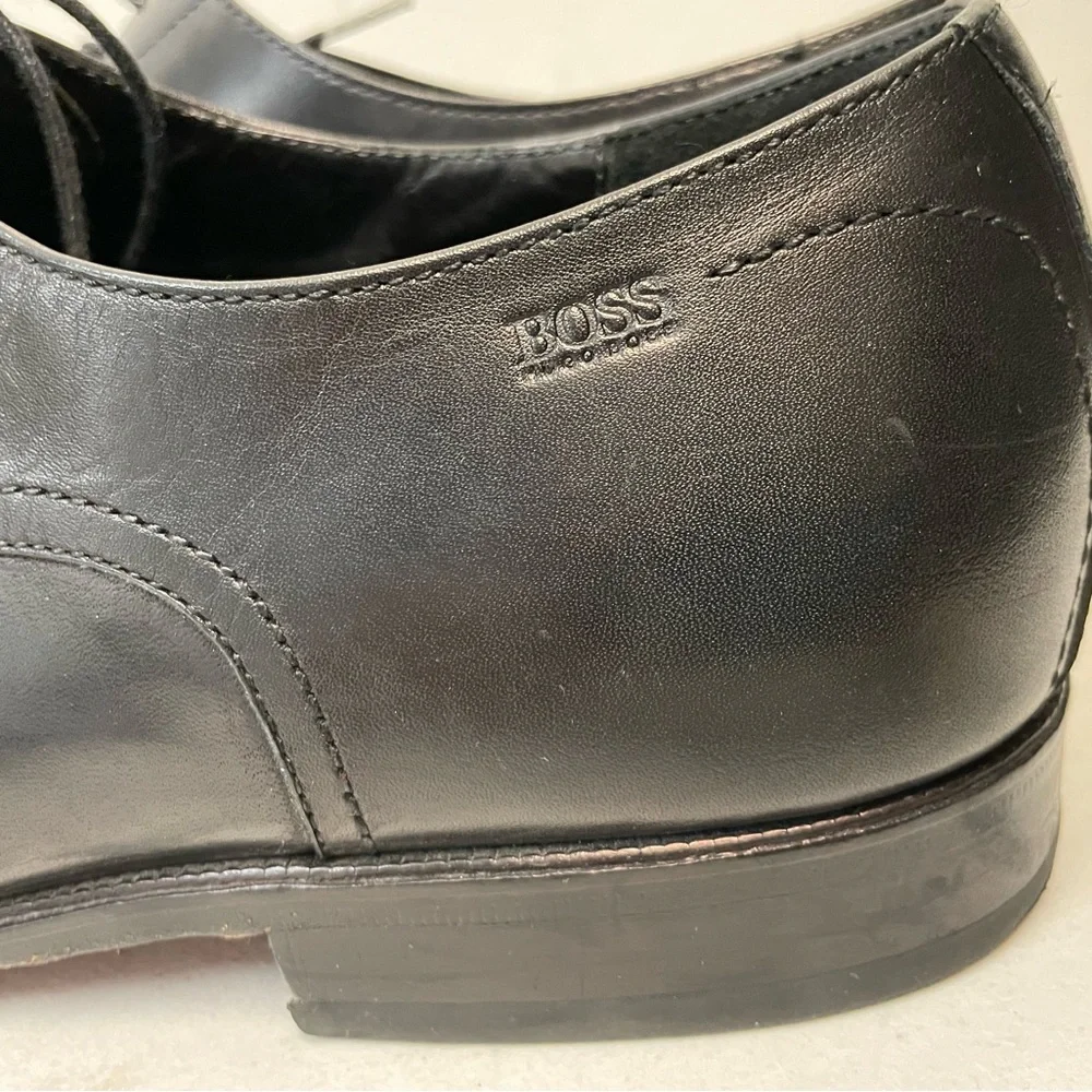 HUGO BOSS Lace Up Leather Bicycle Toe Derby Shoe in‎ Black Size 12